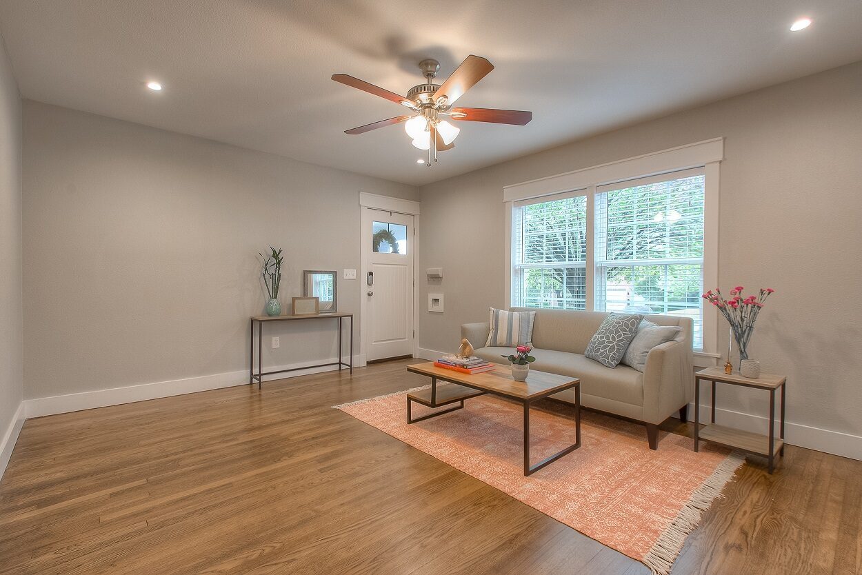 4608 Lafayette Avenue, Fort Worth, TX 76107 - Seller 9 Living room with original wood flooring at 4608 Lafayette Avenue
